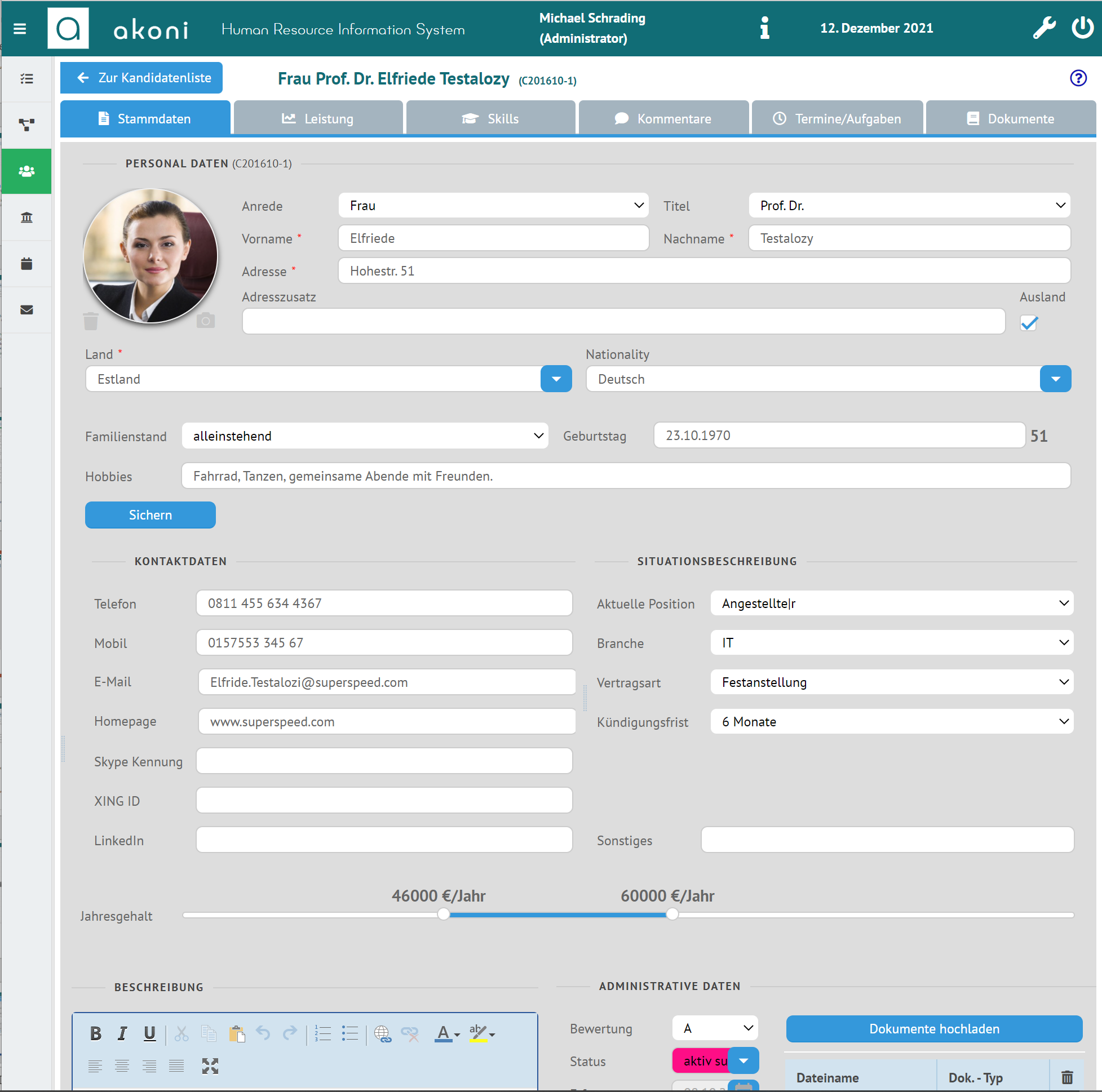 Candidate view in crm software